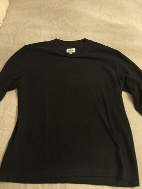 Goodfellow & Co Black Long-Sleeve Thermal Crew Shirt